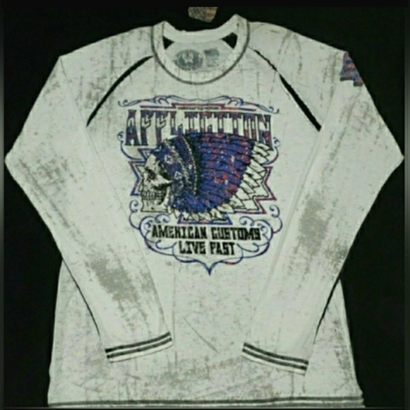 ♦️Affliction "American Customs Roam" Distressed Raglan T♦️ - Picture 1 of 5